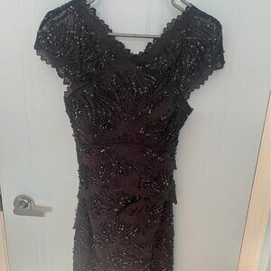 LE CHATEAU Black Lace Sequin Dress S/P
